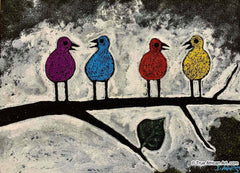 John Ndungu  |  Kenya  |  "Four Little Birds"  |  True African Art .com