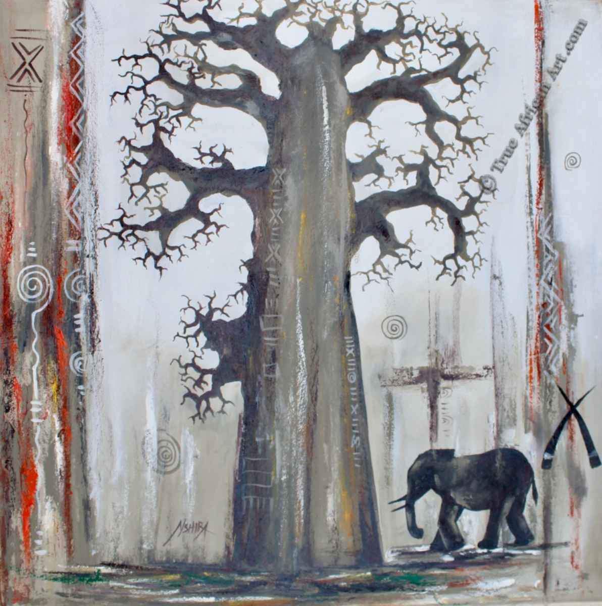 Daniel Akortia  |  Ghana  |  "A Baobab Tree for a Baby Elephant"  |  True African Art .com