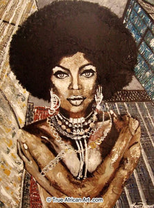 Kowie Theron  |  South Africa  |  "Afro Beauty in Manhattan"  |  Print  |  True African Art .com