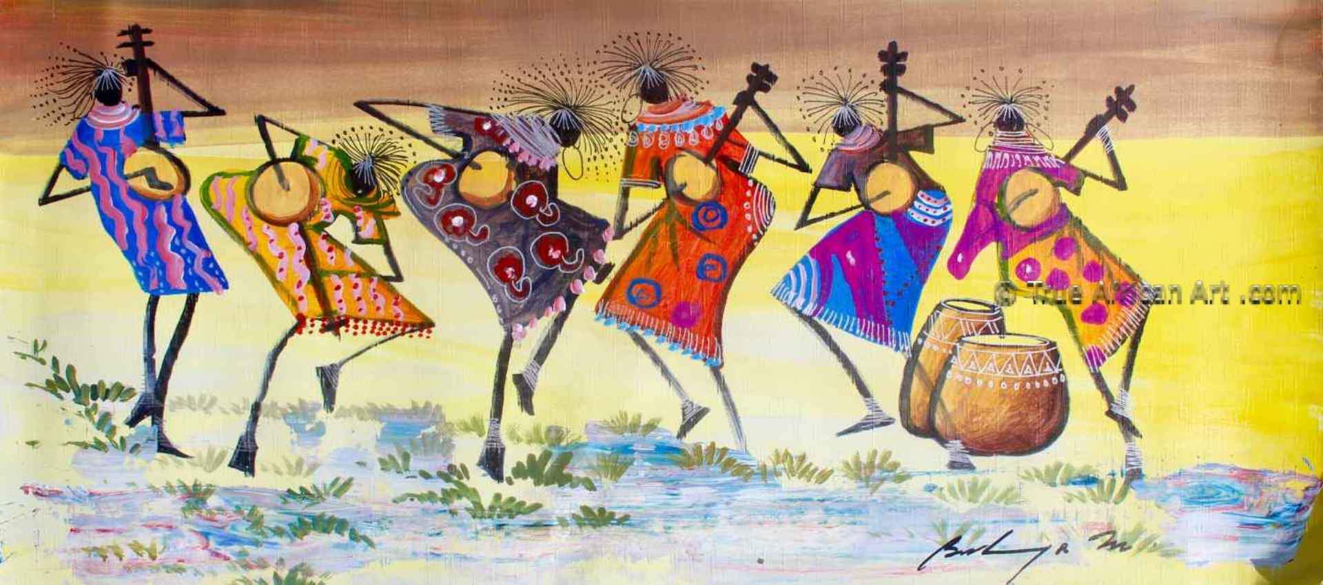 Music & Dancing African Paintings | True African Art – Tagged 