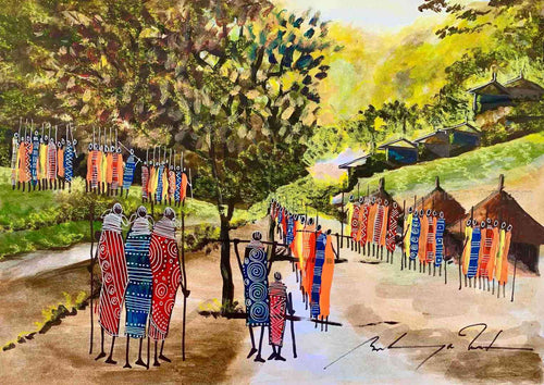 Maasai Tribe in their Village  |  Martin Bulinya | Kenya  |  True African Art .com