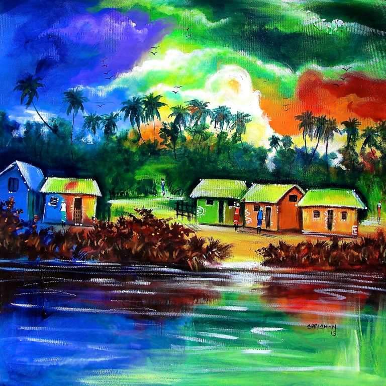 Appiah Ntiaw |  Ghana  |  "Between Morning and Evening"  |  Print  |  True African Art .com