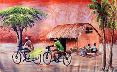 Steven Kiswanta | "Bikes in a Village" | Original | True African Art .com