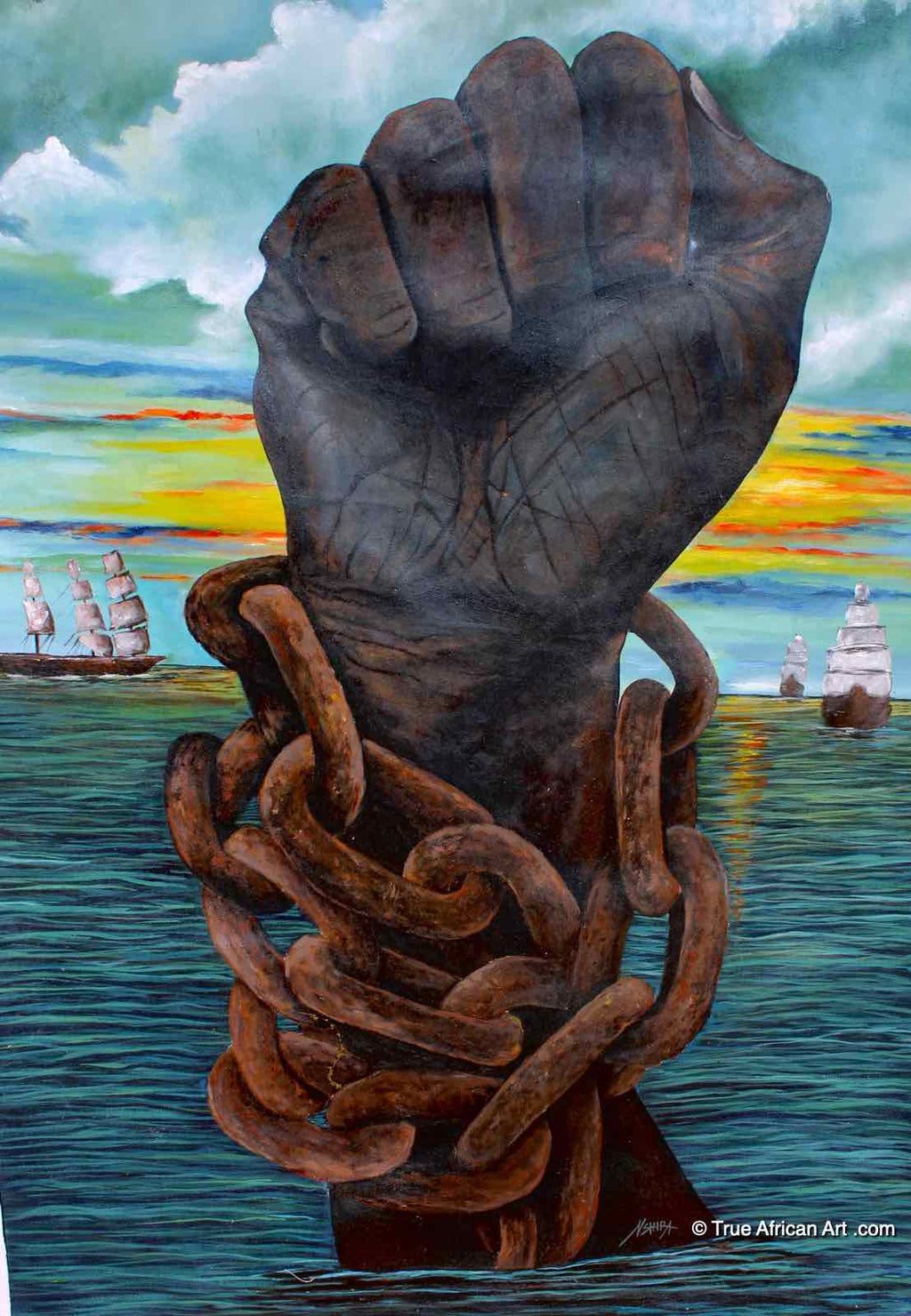 Daniel "Nshira" Akortia  |  Ghana  |  "Black Power"  |  Original  |  True African Art .com