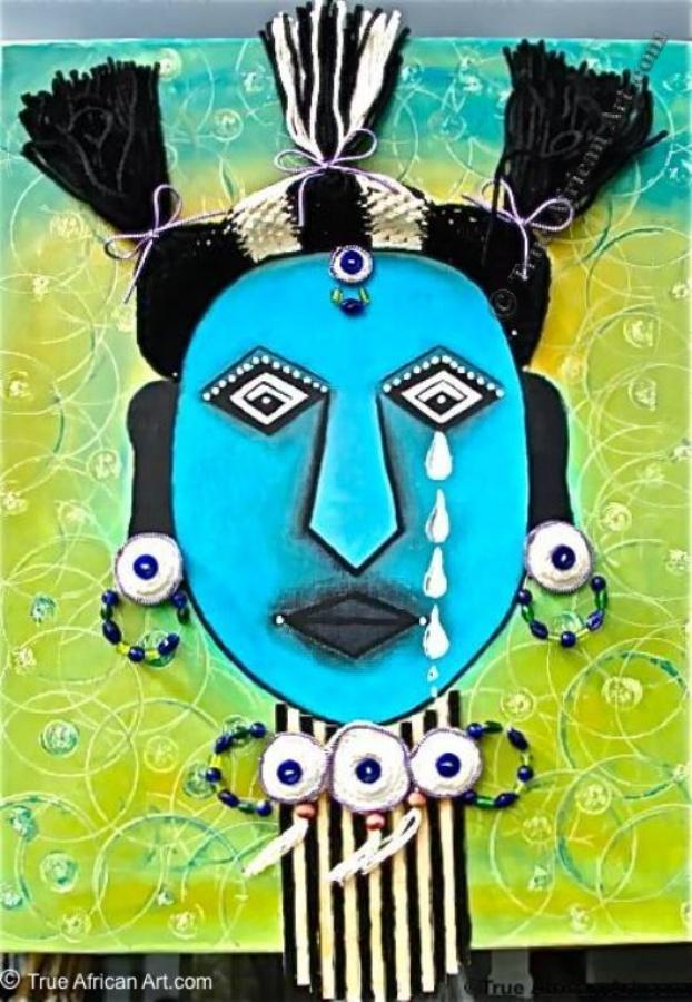 Gathinja  -  "Blue Child"  -  True African Art.com
