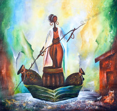 Willie Wamuti  |  Kenya  |  "Boat Journey"  |  Original  |  True African Art.com