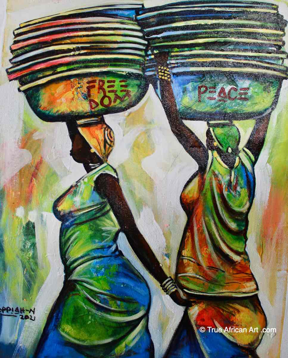 Appiah Ntiaw  |  Ghana  |  "Carry them with You"  | Print |  True African Art .com