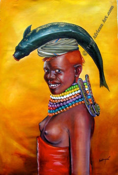Chagwi  |  Kenya  |  "Catch of the Day"  |  Print  |  True African Art .com