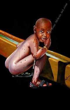 Chagwi  -  "Caught Drinking at the Trough"  -  True African Art.com