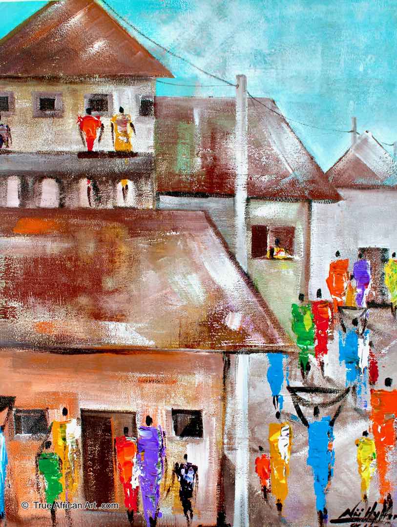 Nii Hylton | Ghana | "Colorful Sunday" | Original | True African Art .com