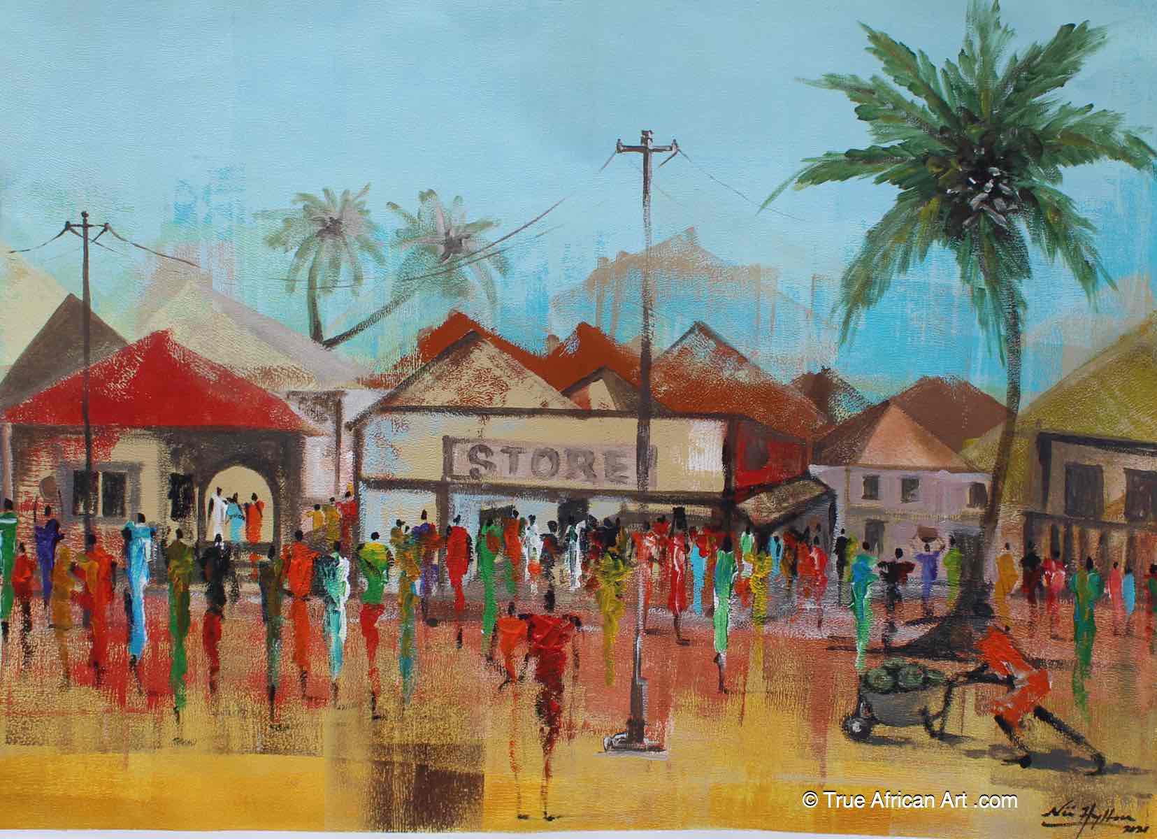 Nii Hylton  |  Ghana  |  "Community Rescue"  |  Original  |  True African Art .com