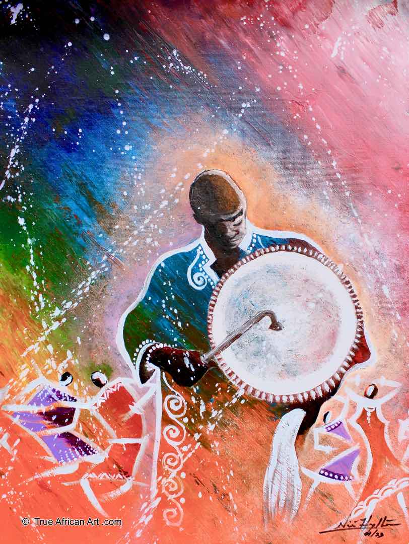 Nii Hylton | Ghana | "Donno Player" |  Original | True African Art .com