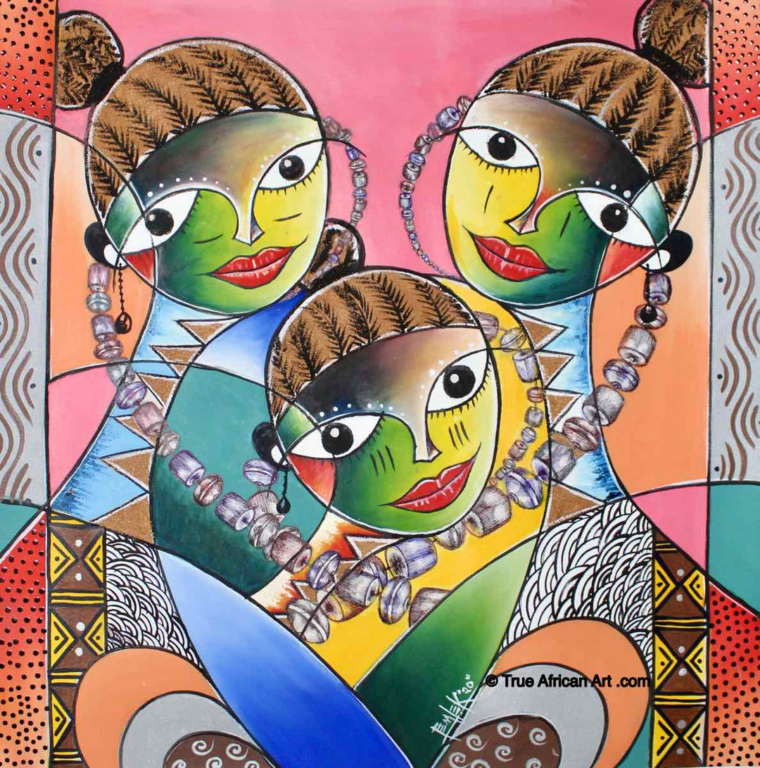 Femi  |  Nigeria  |  "Edo Maidens" |  Print  |  True African Art .com