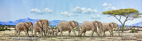 Joseph Thiongo  |  Kenya  |  "Elephant Protection"  |  Original   |  True African Art .com