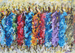 Ernest Budu | Ghana | "Gathering" | Original | True African Art .com