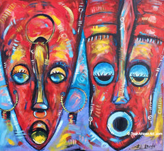 Ernest Budu  |  Ghana  |  "Conversation"  | Original  |  True African Art .com