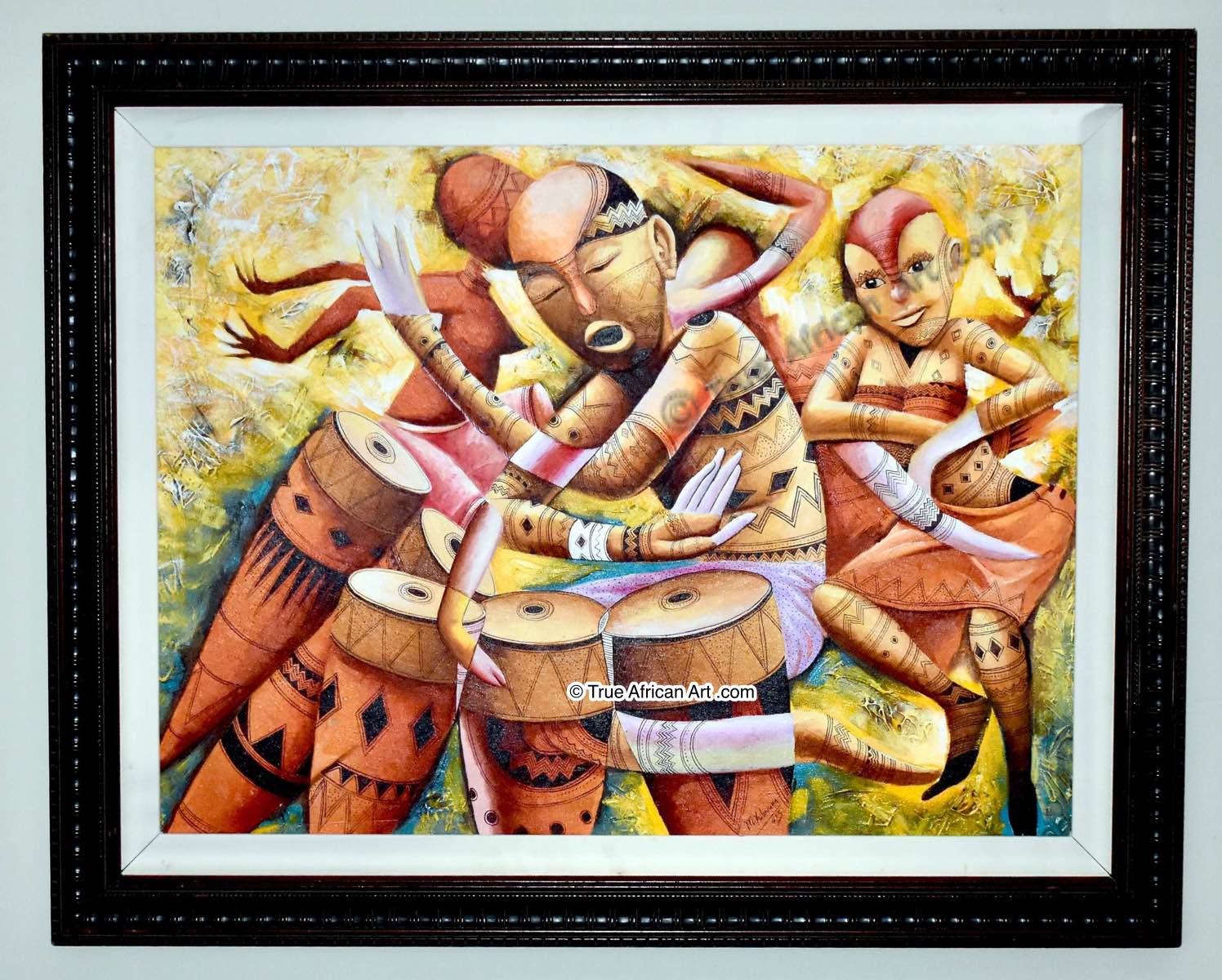 Masoud  |  Tanzania  |  "Synced Rhythm 2 - Framed"  |  True African Art .com