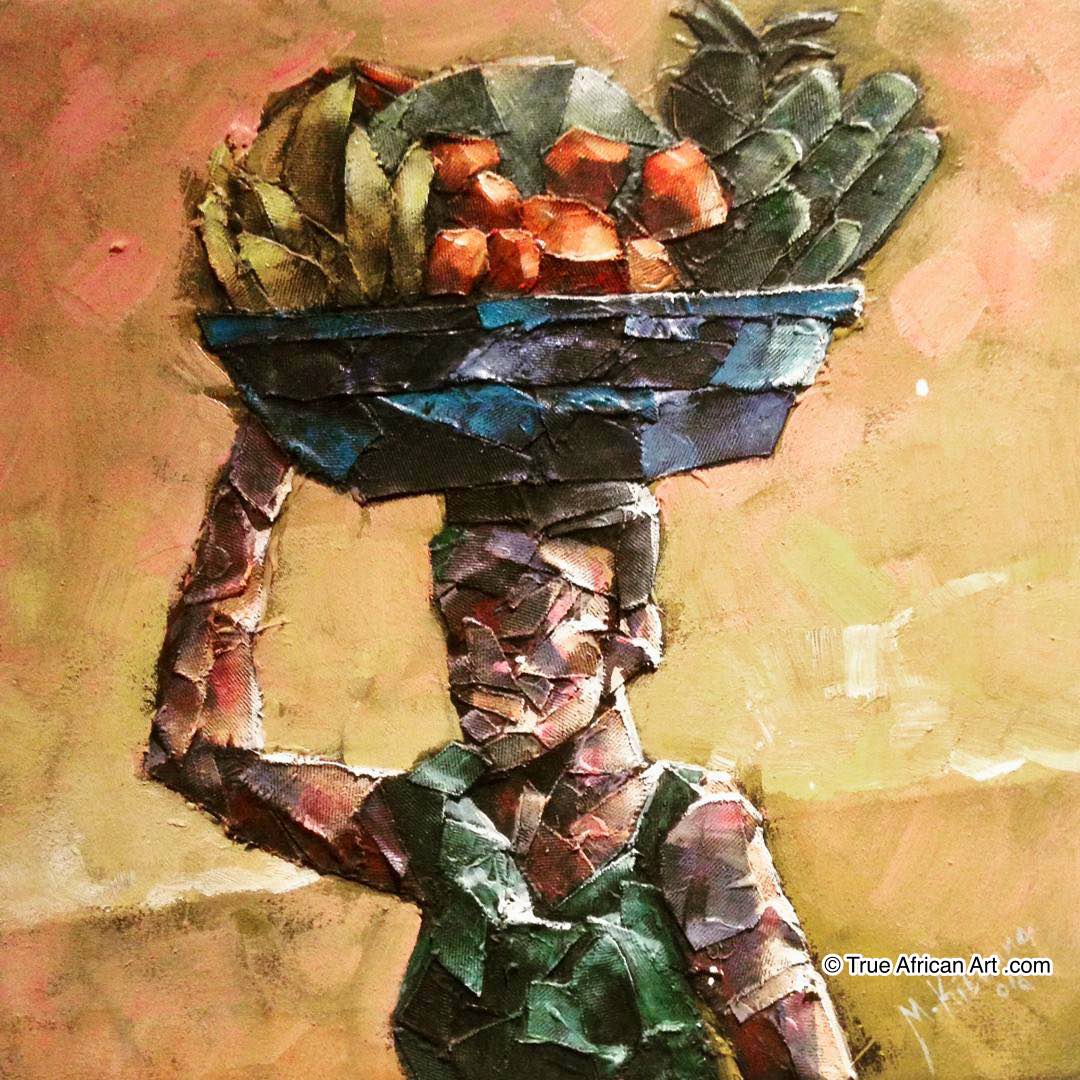 Masoud Kibwana | Tanzania | "Fruit Vending" | Original | True African Art .com
