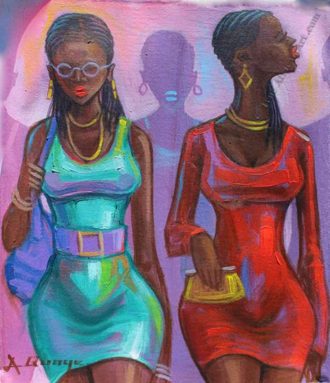 Amakai |  Ghana  |  "Ghana Ladies"  |  Print  |  True African Art .com