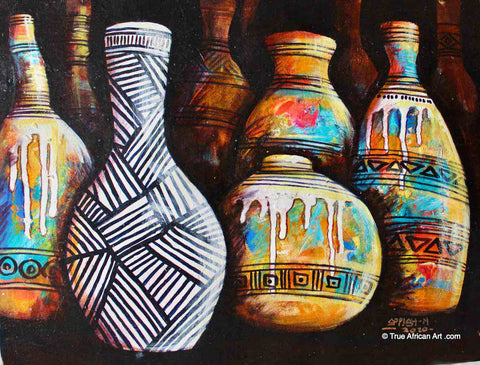 Appiah Ntiaw  |  Ghana  |  "Gourds 1"  |  Original  |  True African Art .com