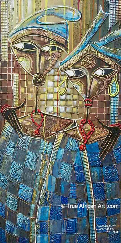 Paul Omidiran  |  Nigeria  |  "Happy Couple"  |  Original  |  True African Art .com