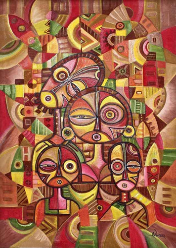 Angu Walters |  Cameroon  |  "Happy Family 2015"  |  Print  |  True African Art .com