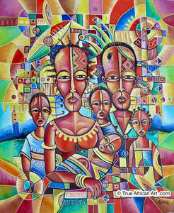 Angu Walters | Cameroon | "Happy Family - 2020" | Original | True African Art .com
