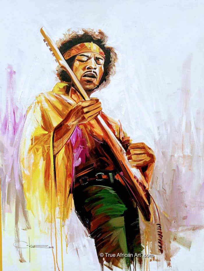 C-Kle  |  Ghana  |  Jimi Hendrix - 2022  |  Original  |  True African Art .com