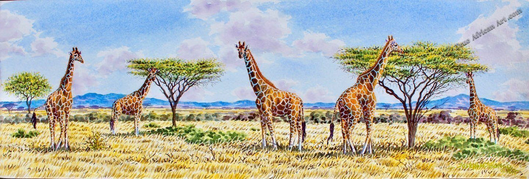 Joseph Thiongo  -  "Herd of Giraffes"  -  True African Art.com