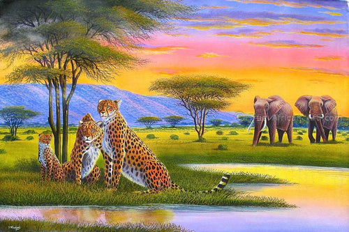 Jane Wanjeri  |  Kenya  |  "Sunset Watch"  |  True African Art .com