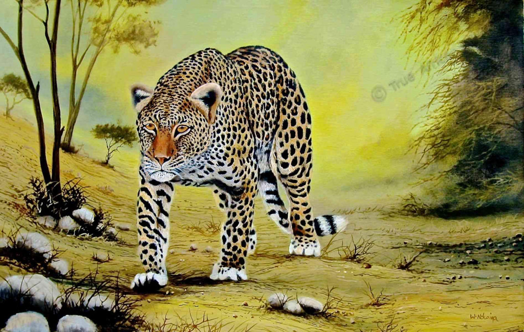 Wycliffe Ndwiga  |  Kenya  |  Leopard on the Move  |  Print  |  True African Art .com