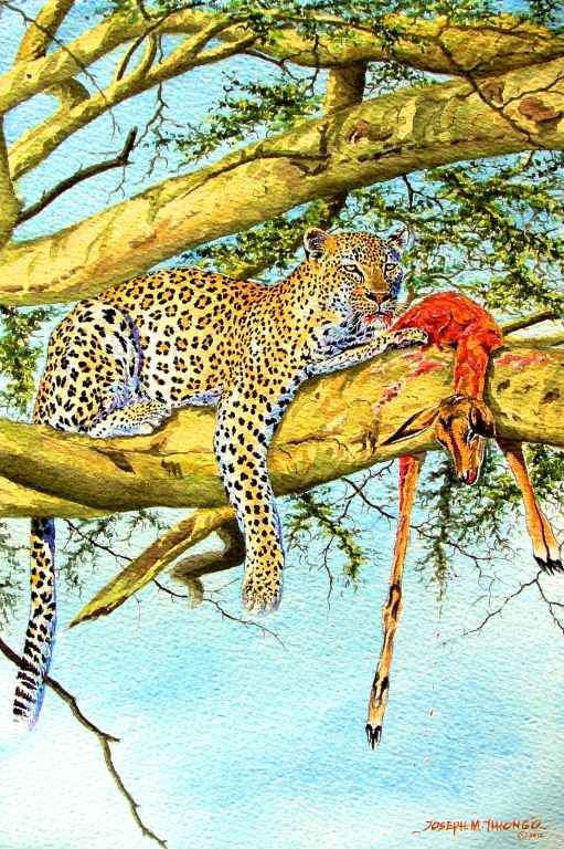 Leopard with a Kill