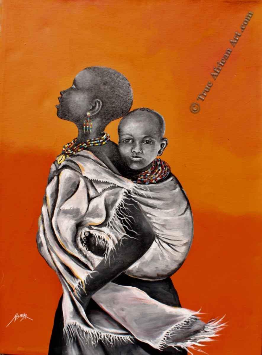 Daniel Akortia  |  Ghana  |  "Love Carries"  |  Print  |  True African Art .com