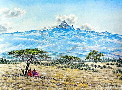 Maasai at Mountain | Joseph Thiongo