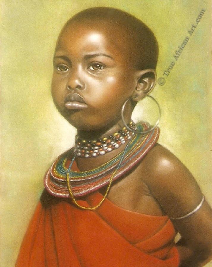 Abdul Badi  |  "Maasai Girl"  |  Print  |  True African Art .com