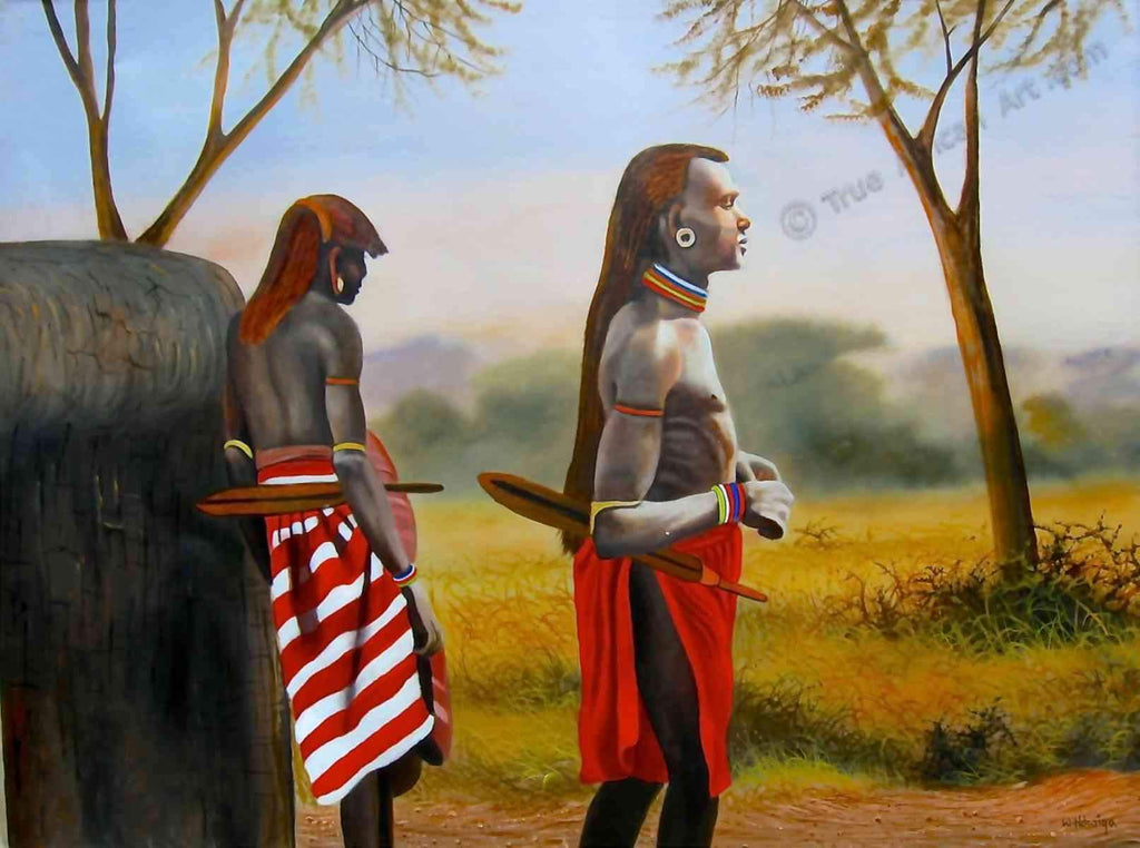 Wycliffe Ndwiga  |  Kenya  |  Men of the Maasai  |  Print  |  True African Art .com