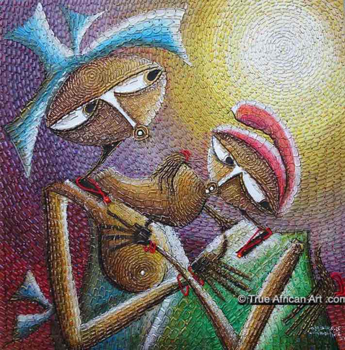 Paul Omidiran | Nigeria | "Mother's Love 2022" | Original | True African Art .com