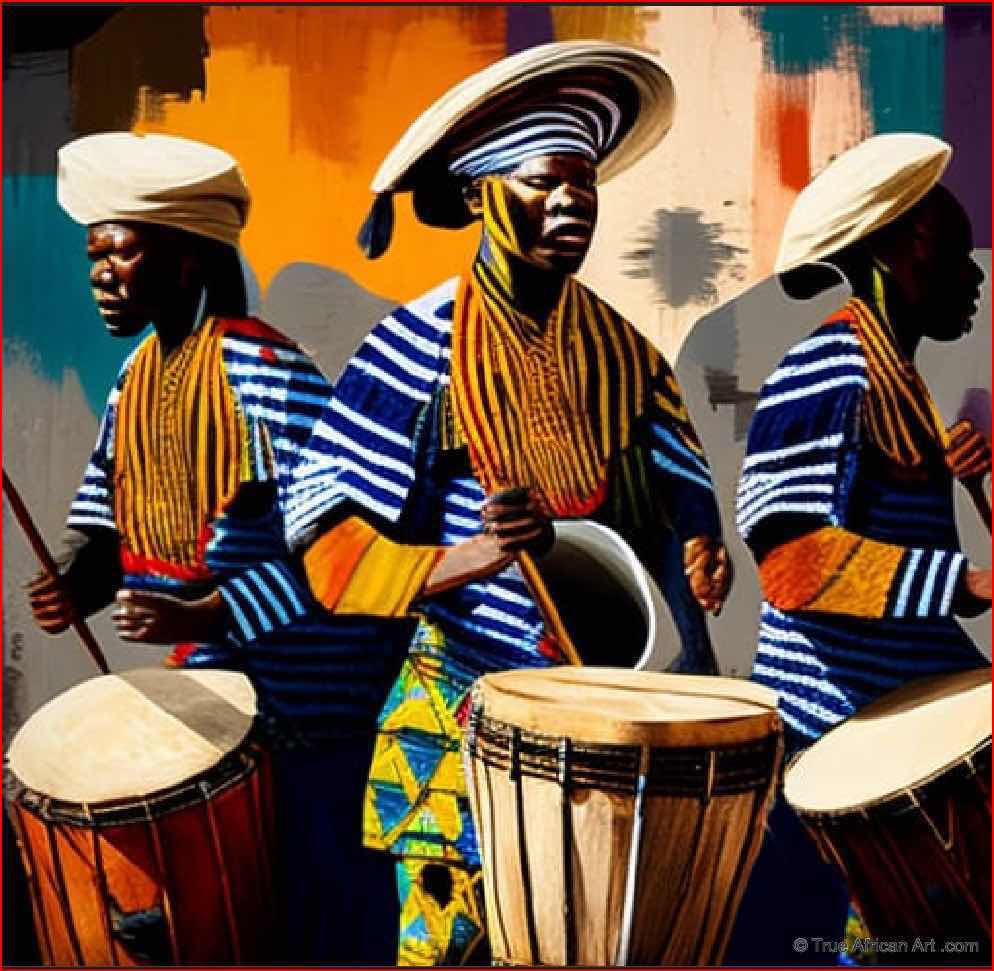Yeboah Silk Thread Art  |  Ghana  |  Music - 10  |  True African Art .com