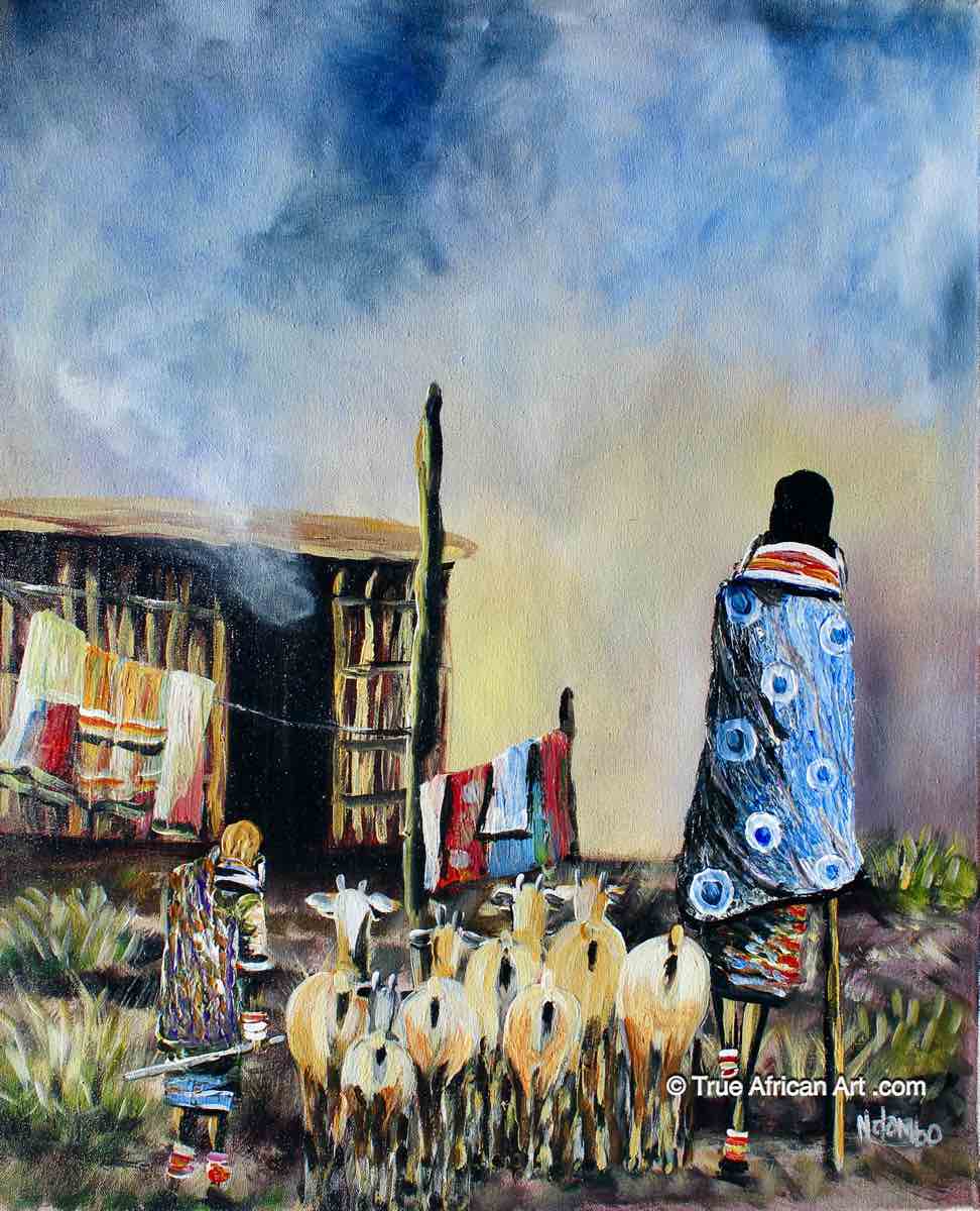 John Ndambo  |  Kenya  |  Maasai  |  N-228  |  True African Art .com