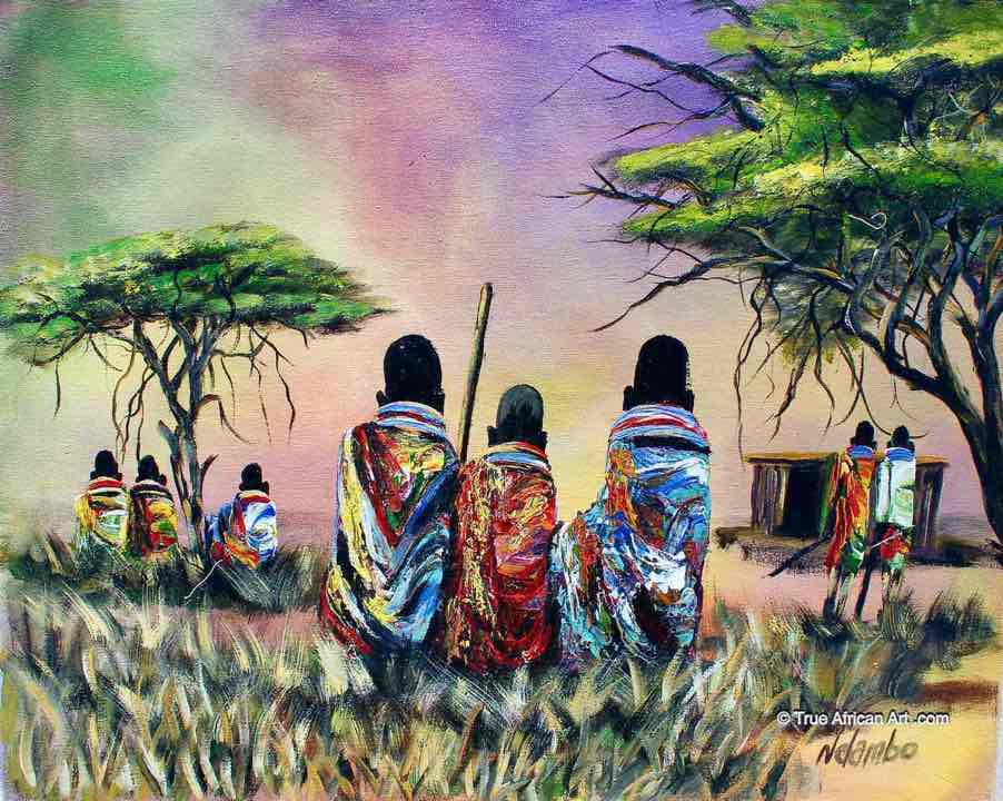John Ndambo  |  Kenya  |  Maasai  |  N-230  |  True African Art .com