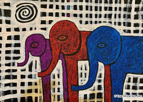 John Ndungu  |  Kenya  |  "Purple, Red, Blue"  |  True African Art .com