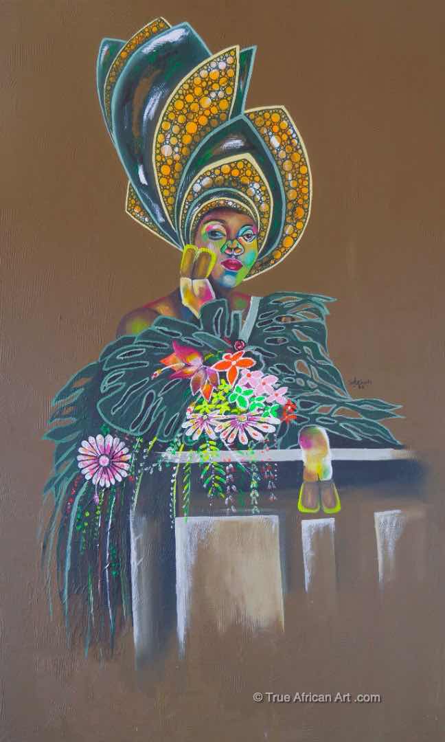 Seleman Kubwimana  |  Rwanda  |  "Queen of Wealth Nature"  |  Original  |  True African Art .com