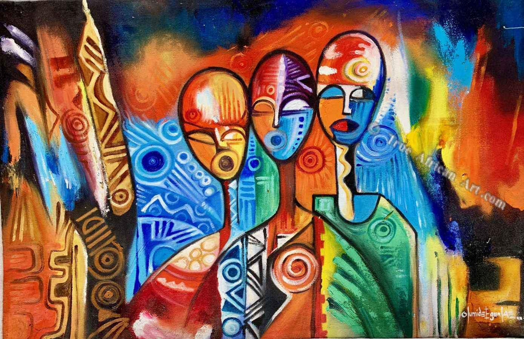 Olumide Egunlae  |  Gambia  |  "Singers"  |  True African Art .com