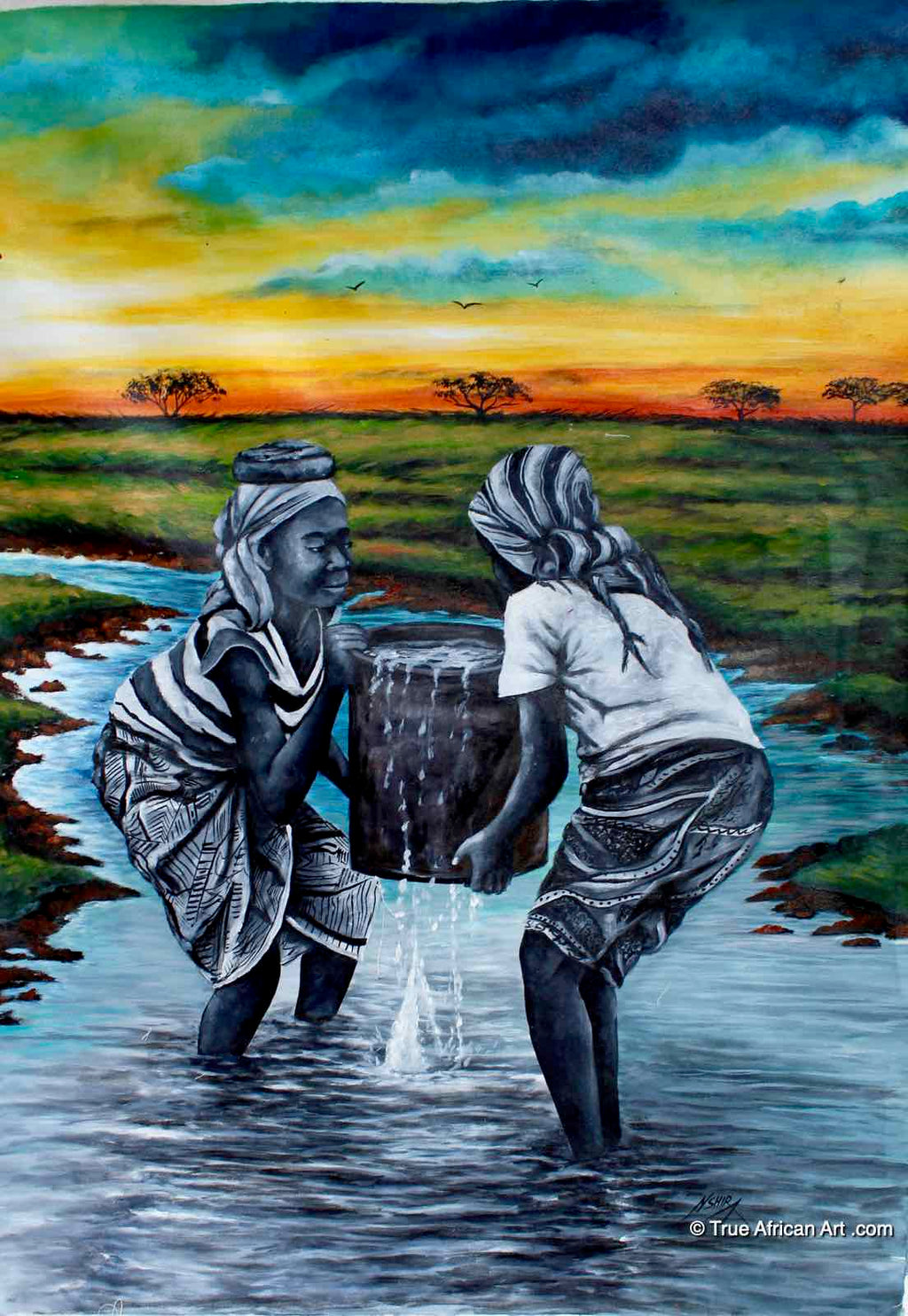 Daniel "Nshira" Akortia  |  Ghana  |  "Somewhere in Africa"  |  Original  |  True African Art .com