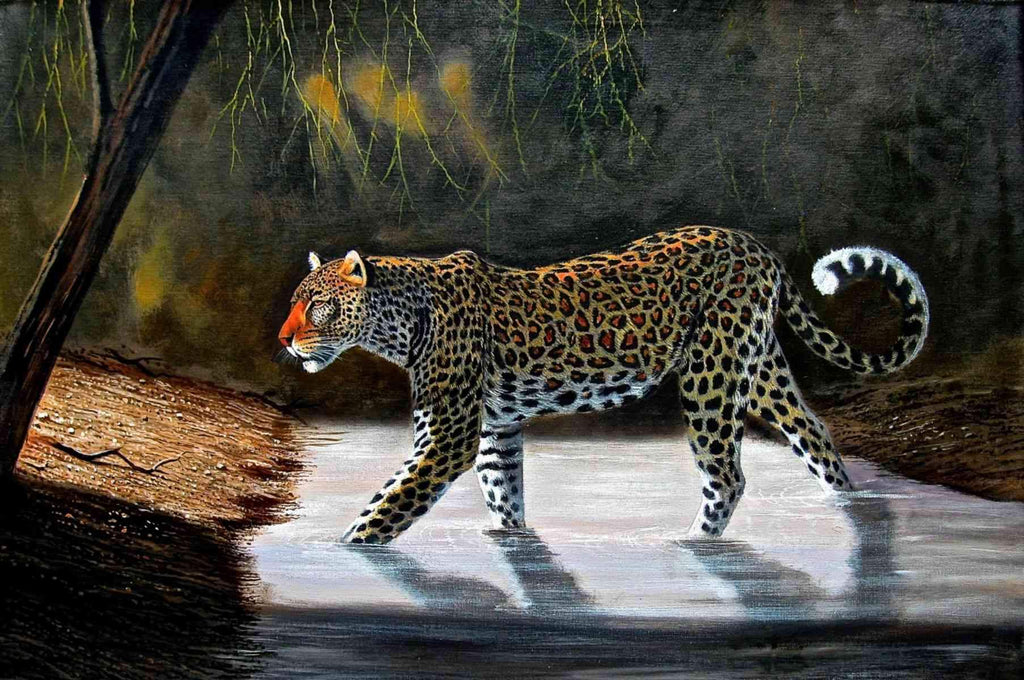 Wycliffe Ndwiga  |  Kenya  |  Stalking Leopard  |  Print  |  True African Art .com