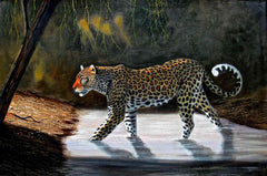 Wycliffe Ndwiga  |  Kenya  |  Stalking Leopard  |  Print  |  True African Art .com