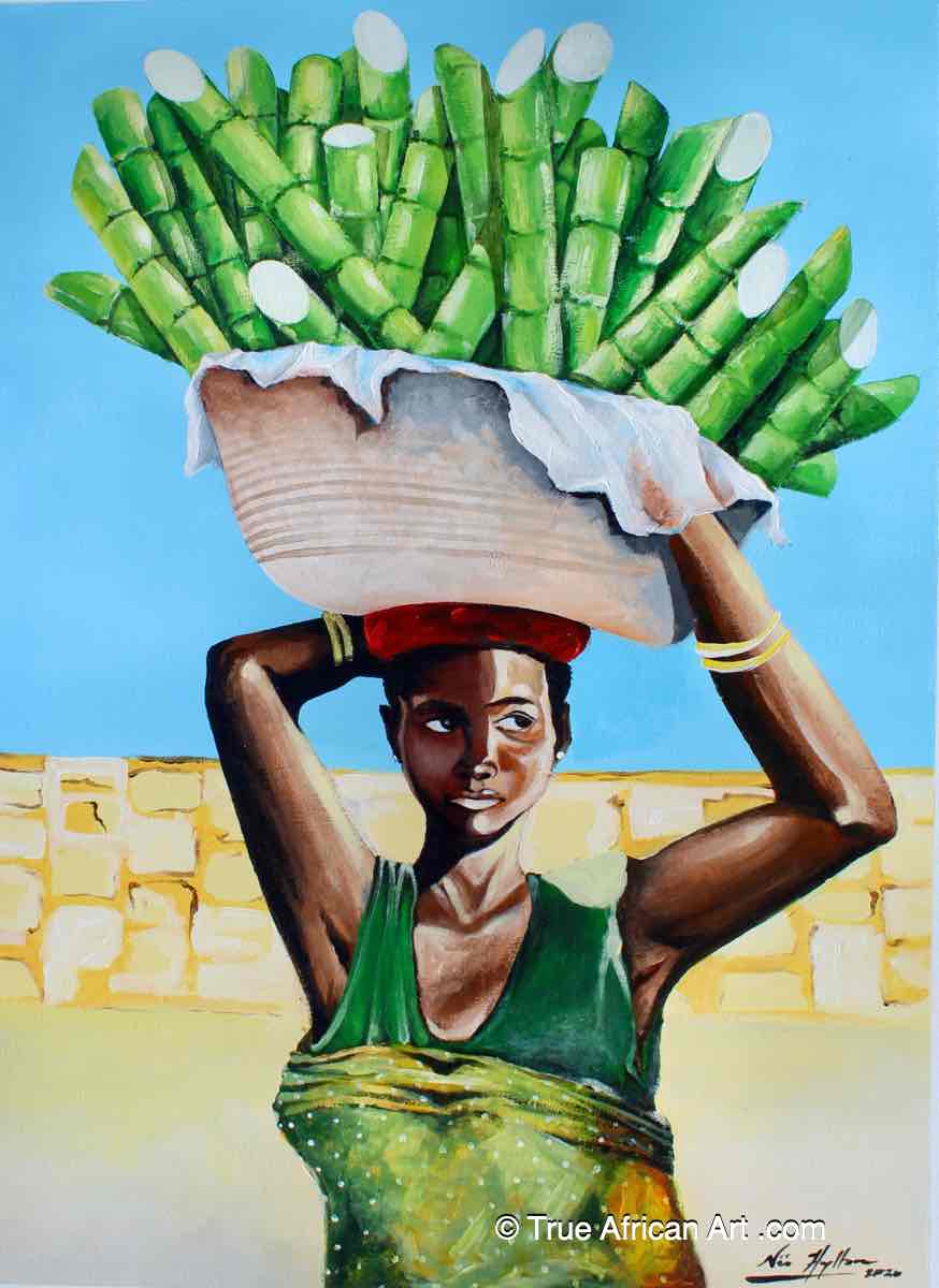 Nii Hylton  |  Ghana  |  "Sugarcane"  |  Original  |  True African Art .com
