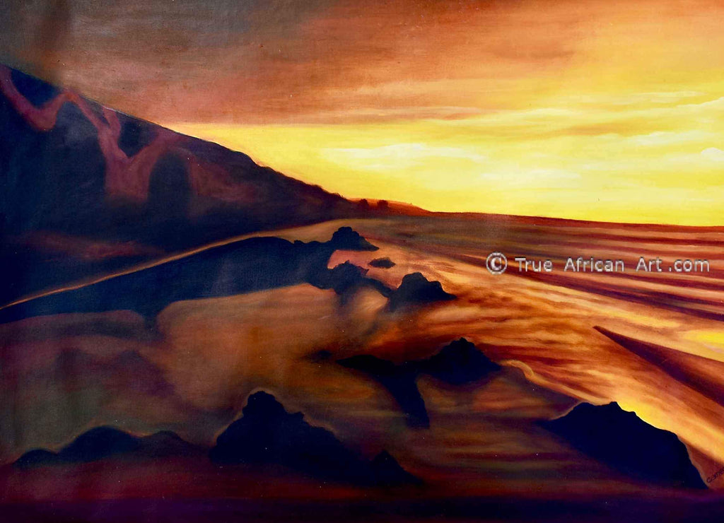 Francis Sampson  |  Ghana  |  "Sunrise in Africa"  |  True African Art .com 