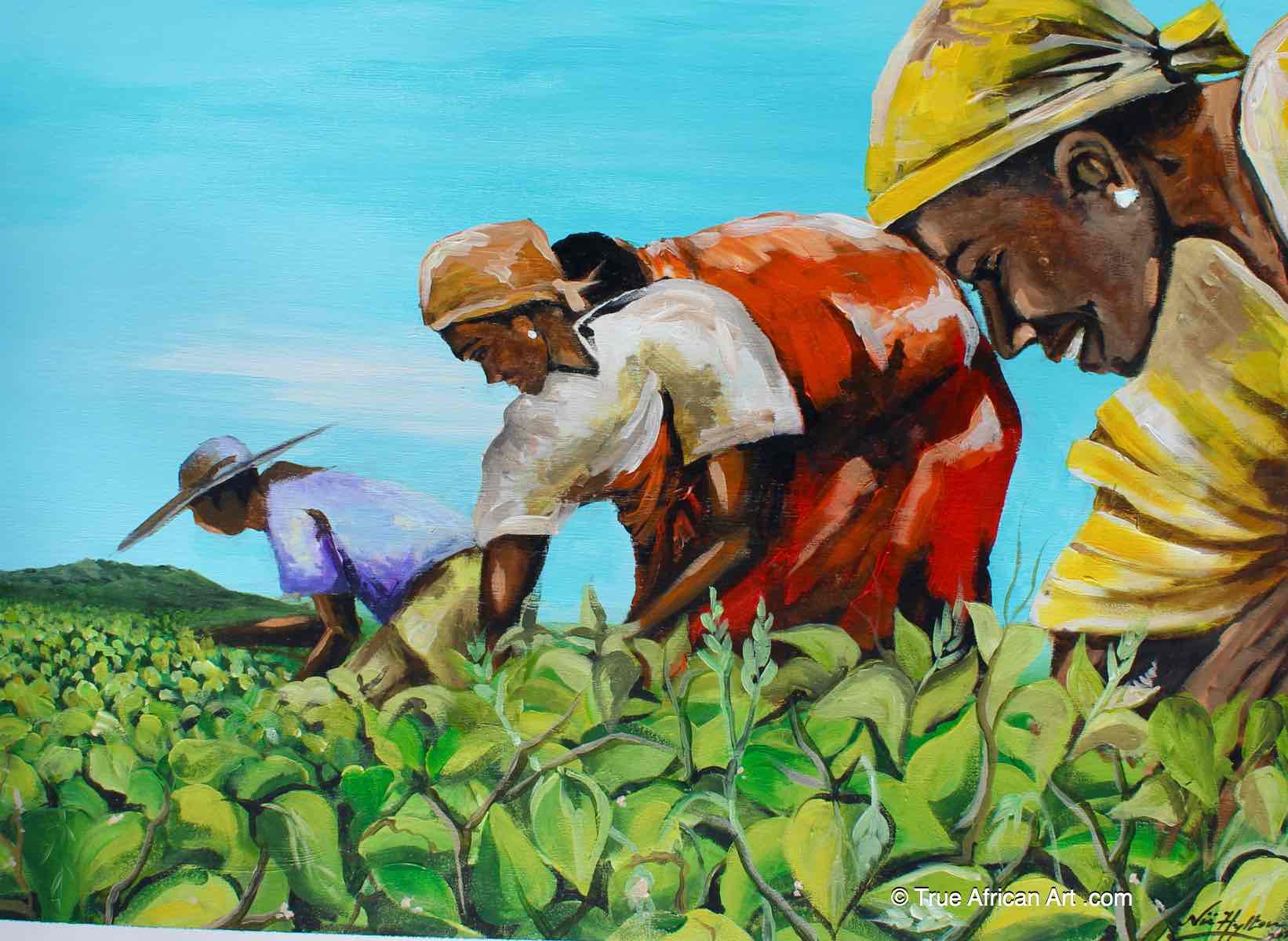 Nii Hylton  |  Ghana  |  "Tea Leaves"  |  Original  |  True African Art .com