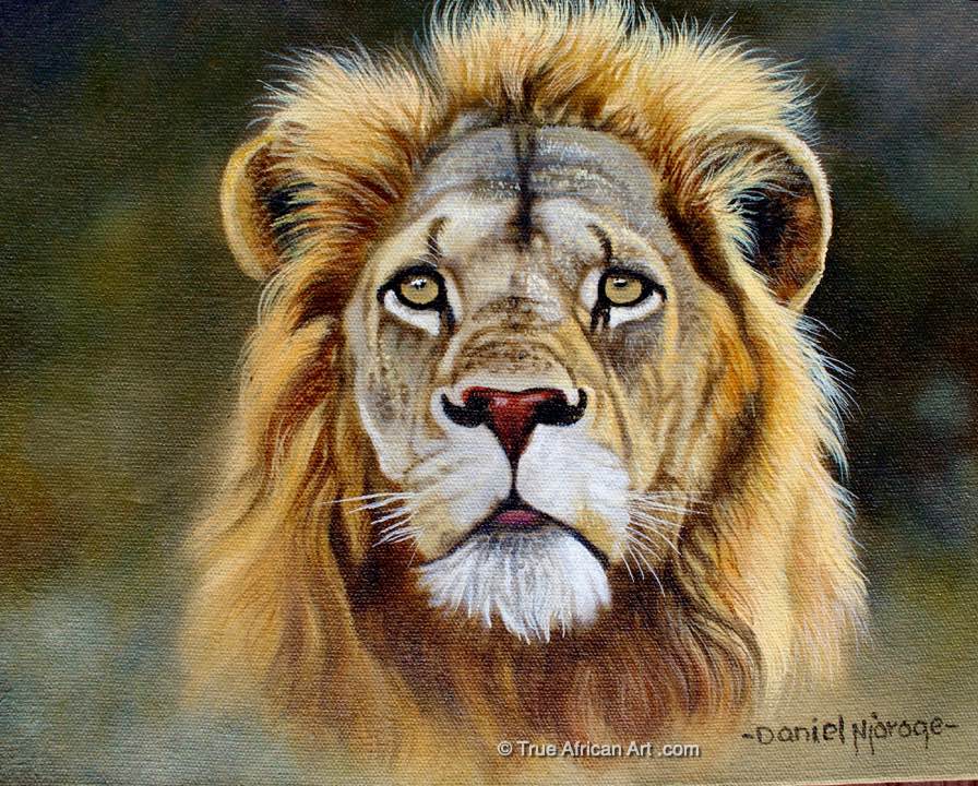 Daniel Njoroge  |  Kenya  |  "The Face of a Lion"  |  Original  |  True African Art .com